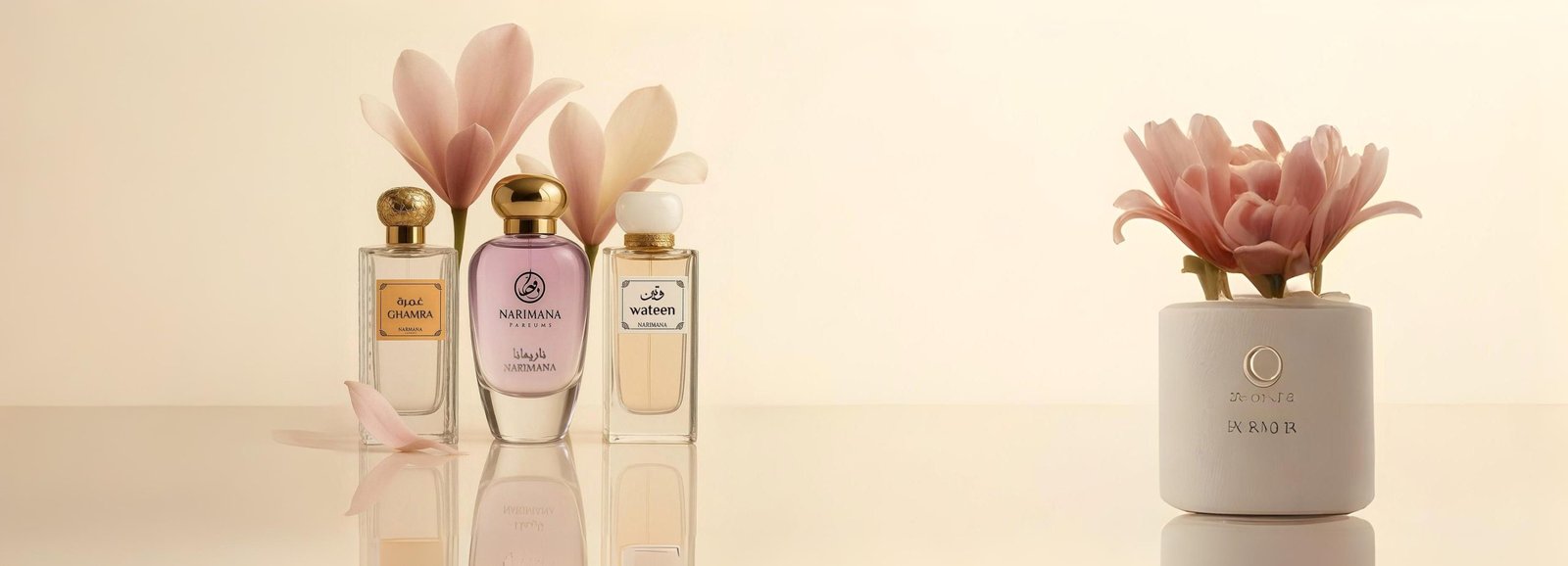 20250508_1237_Perfume Bottles Display_remix_01jtqm0rdcf1 Ghamrah Perfume